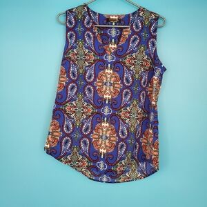 Renee C. Blouse Size Small Paisley Sleeveless